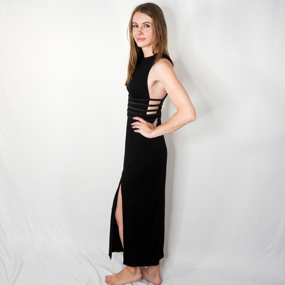 TADASHI Petites Black Maxi Dress with Slit - Picture 6 of 8